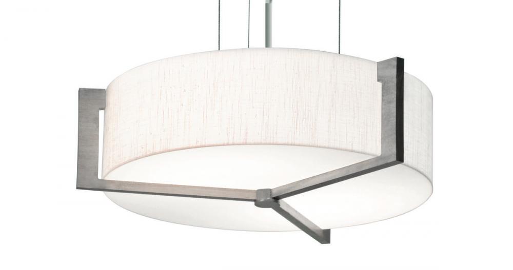 Apex 14&#39;&#39; LED Pendant - Weathered Grey Finish - Jute Shade