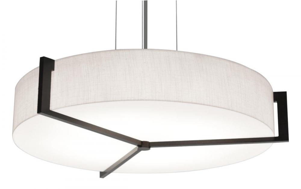 Apex 17&#39;&#39; LED Pendant - Espresso Finish - Linen White Shade