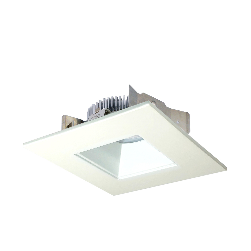 4&#34; Cobalt Shallow High Lumen LED Trim, Square/Square Regress, 850lm, 2700K, Matte Powder White