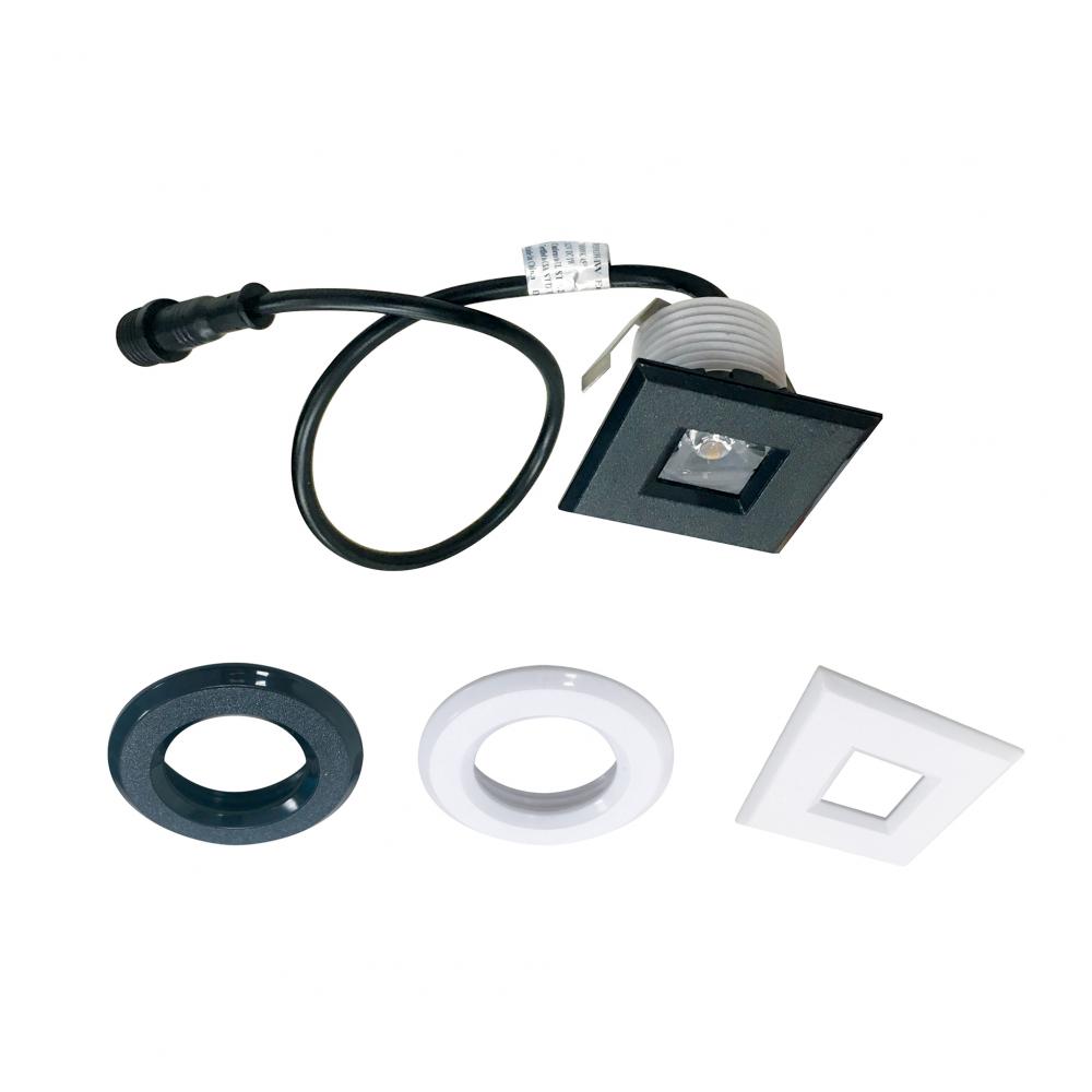 1&#34; M1 LED Miniature Recessed, 2700K, (2) Black & (2) White Plastic Trims