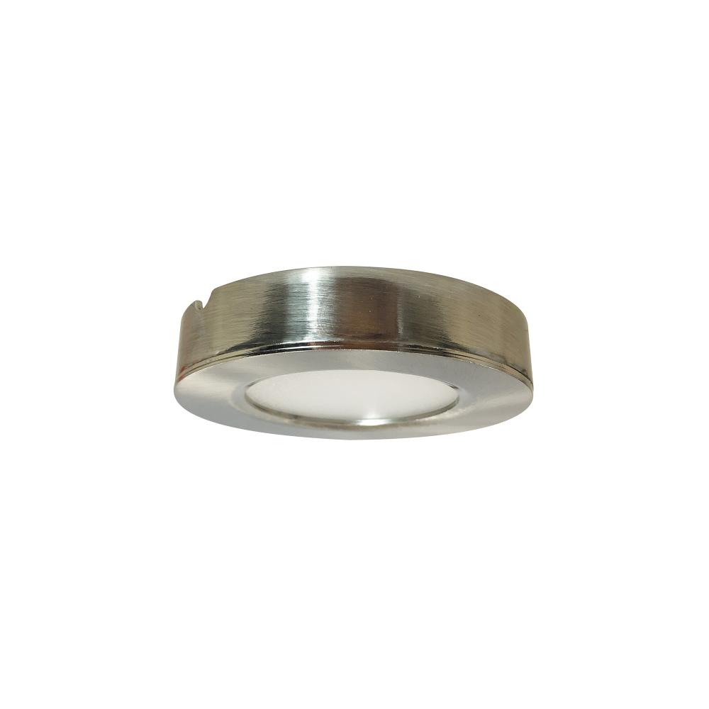 12V Josh LED Puck Light, 300lm / 3500K, Brushed Nickel Finish