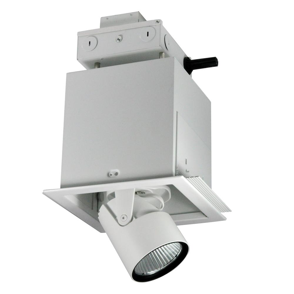 Pull-Down LED Trimless 1-Head MLS, 30W / 2100lm per Head, Flood, 3000K, White, 277V 0-10V Dimming