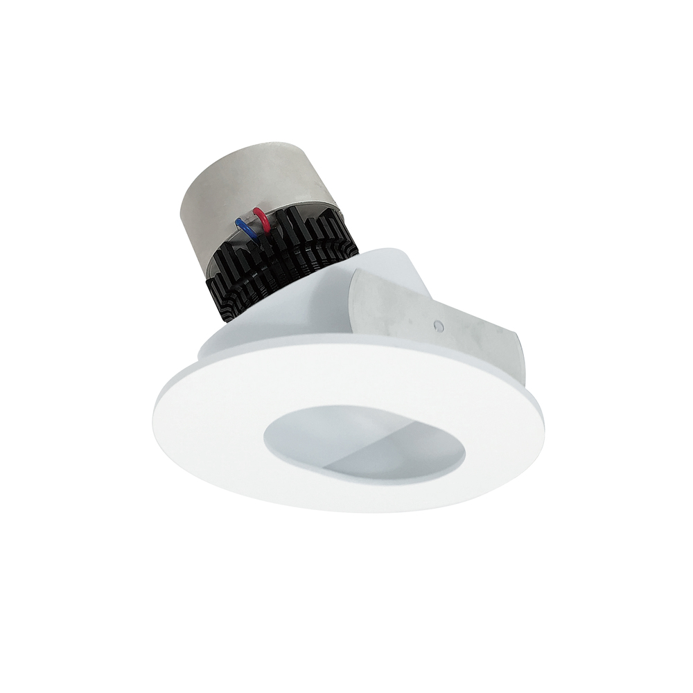 4&#34; Pearl LED Round Adjustable Slot Aperture Retrofit, 1000lm / 12W, 4000K, Matte Powder White