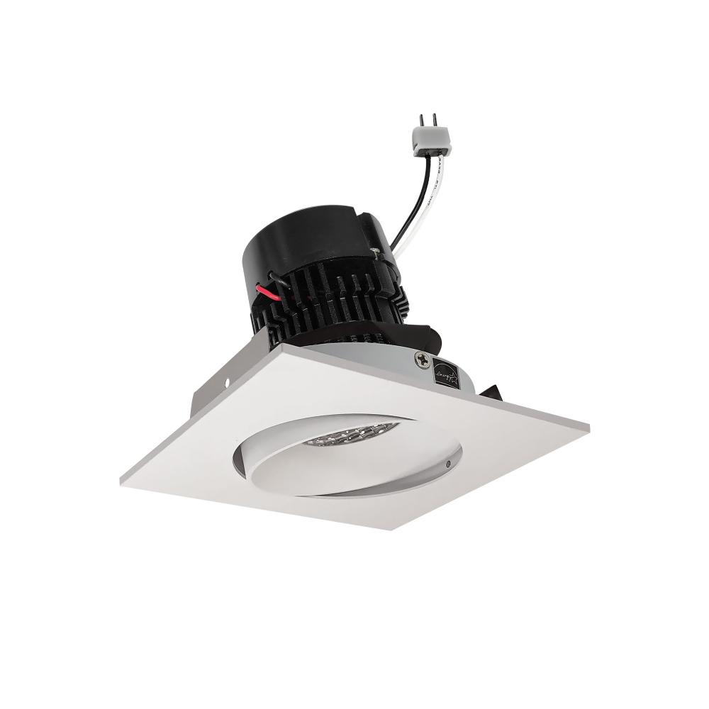 4&#34; Pearl Low Voltage LED Square Adjustable Cone Retrofit, 1200lm / 11W, 4000K, White Reflector /