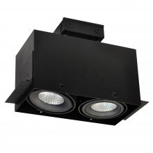 Nora NMRTLG-12D6L1930SB - LED Trimless 2-Head MLS Housing, 30W / 2100lm per Head, 3000K, 16-Degrees Spot, Black, 120-277V