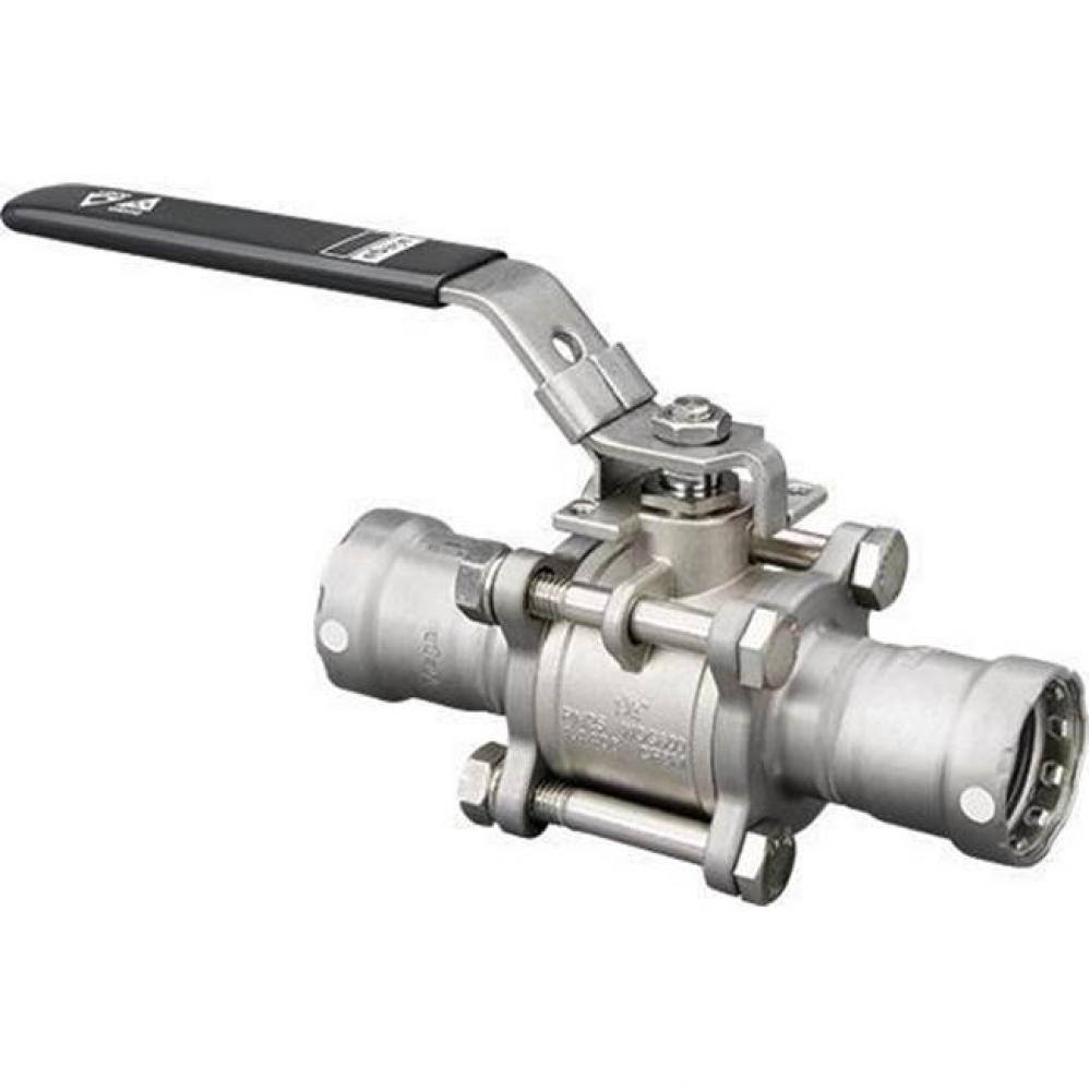 Viega&#xa0;Megapress 304 Fkm 3-Piece Ball Valve P1:  3/4; P2:  3/4