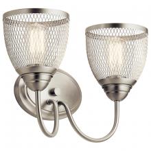  55042NI - Voclain 16" 2 Light Vanity Light with Mesh Shade in Brushed Nickel