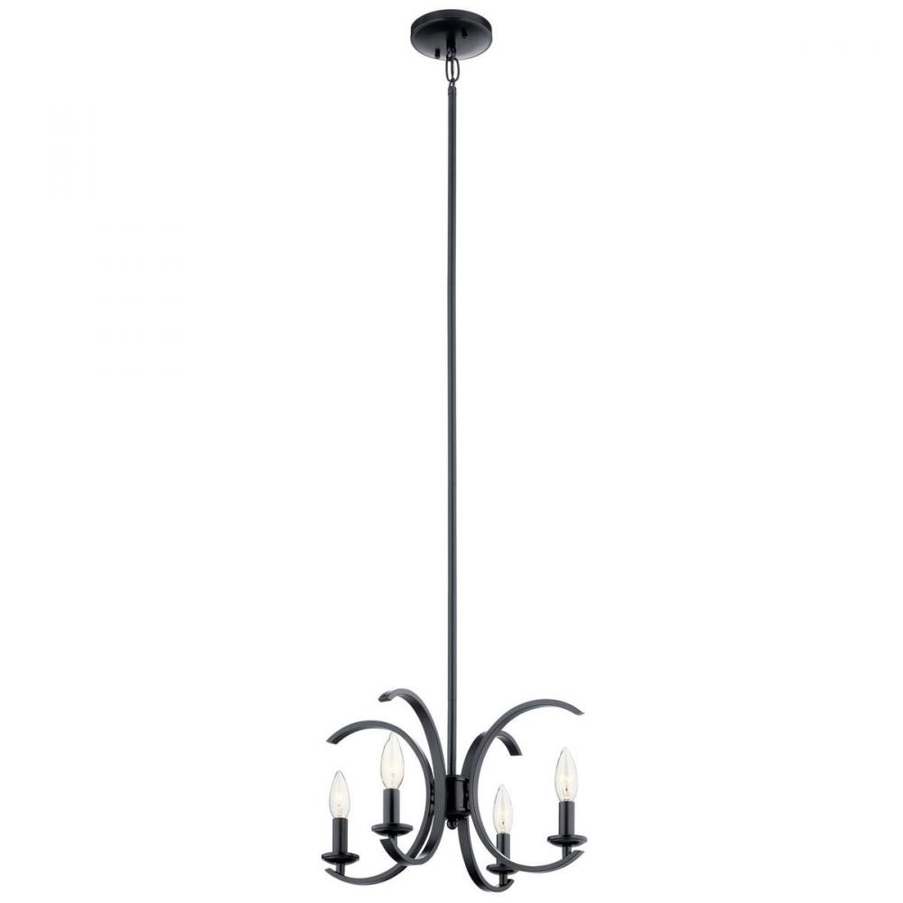 Cassadee 16&#34; 4 Light Convertible Pendant/Semi Flush in Black