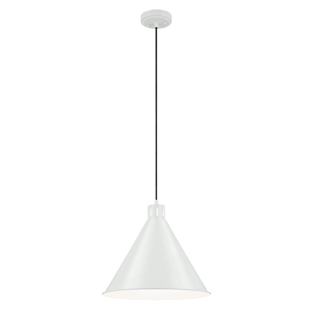 Zailey 14.25&#34; 1-Light Cone Pendant in White