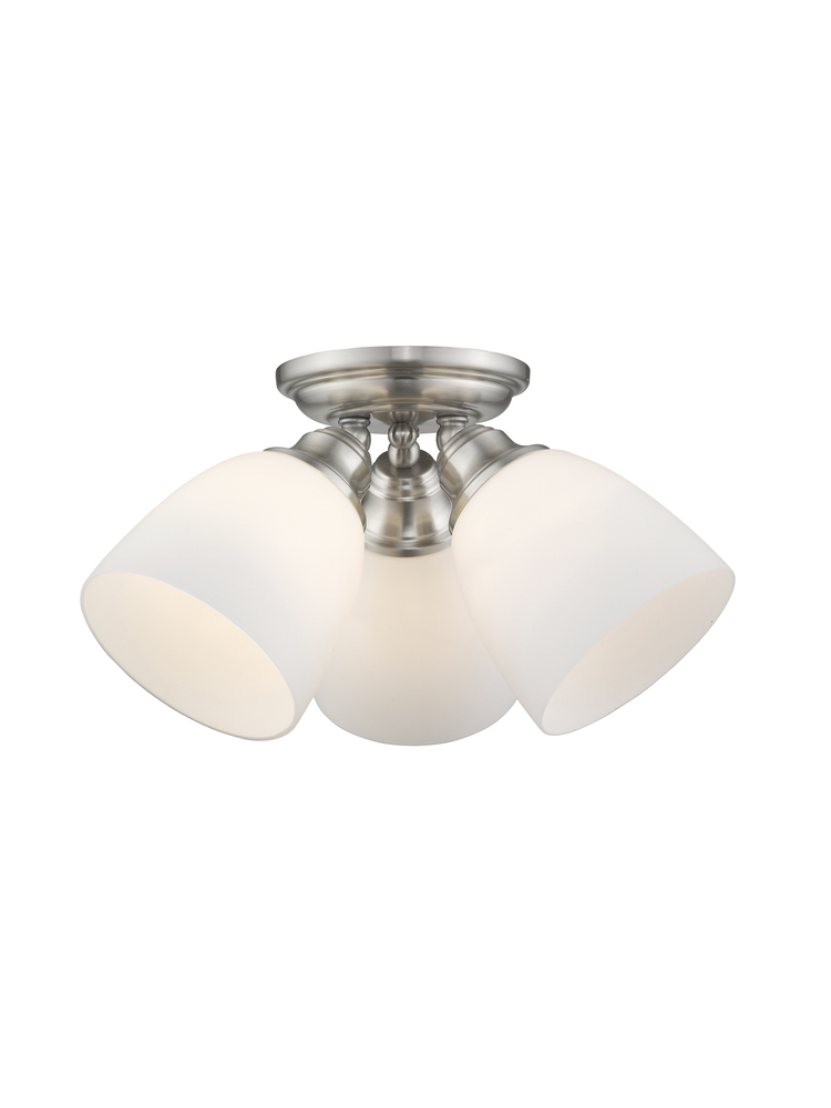 3 Light Brushed Nickel Ceiling Mount