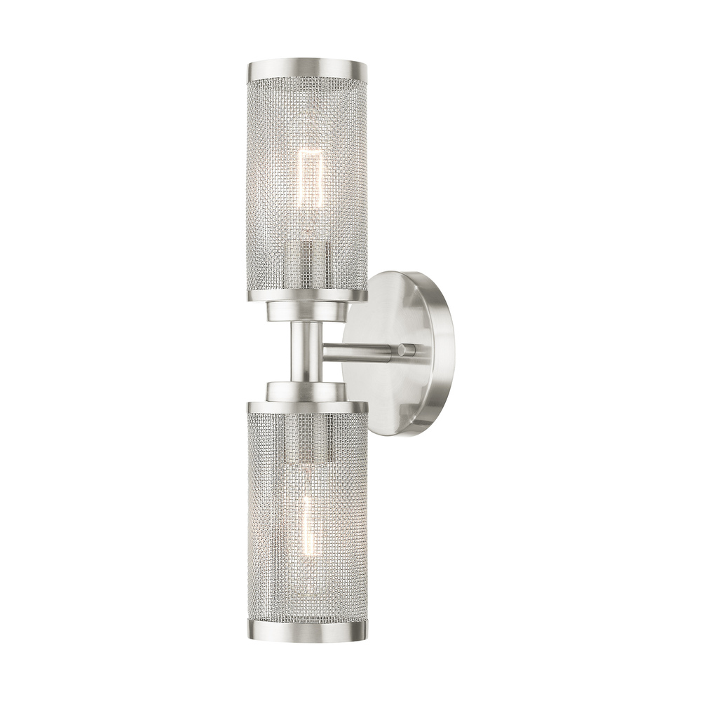 2 Lt Brushed Nickel Wall Sconce