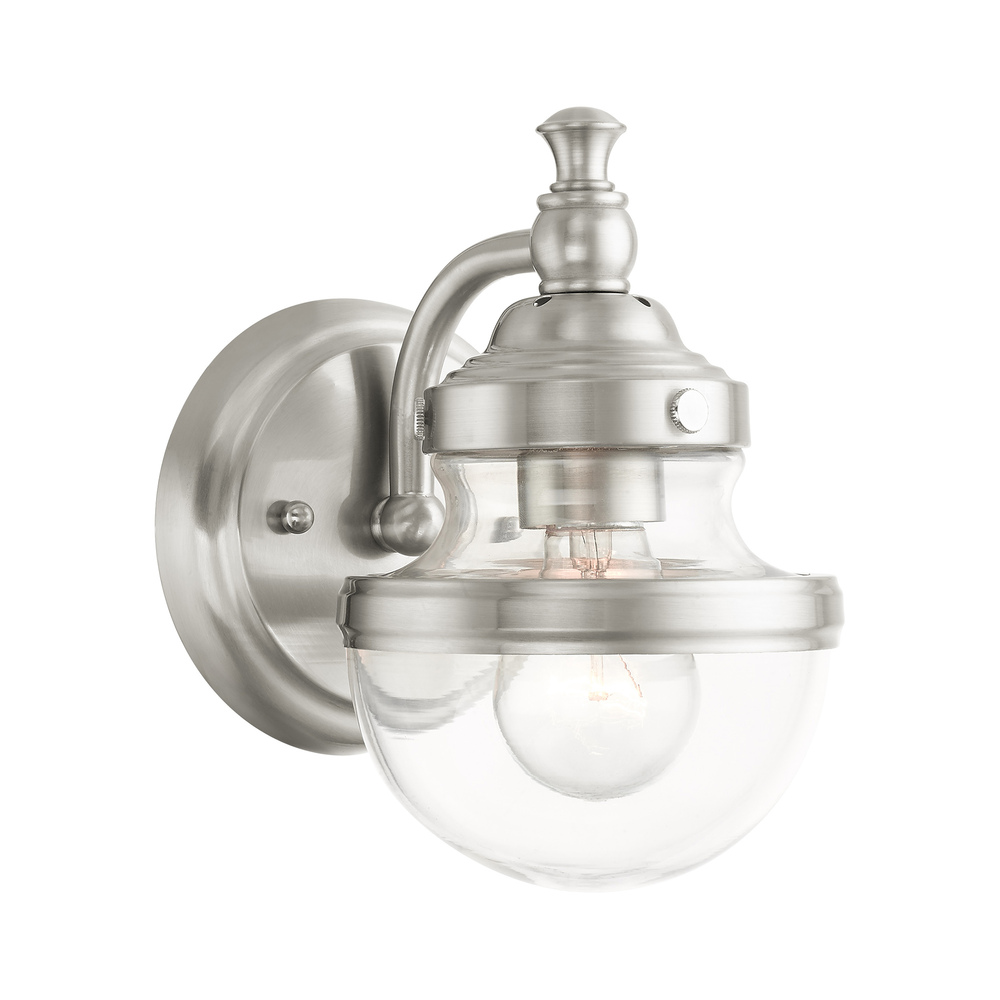 1 Lt Brushed Nickel Wall Sconce