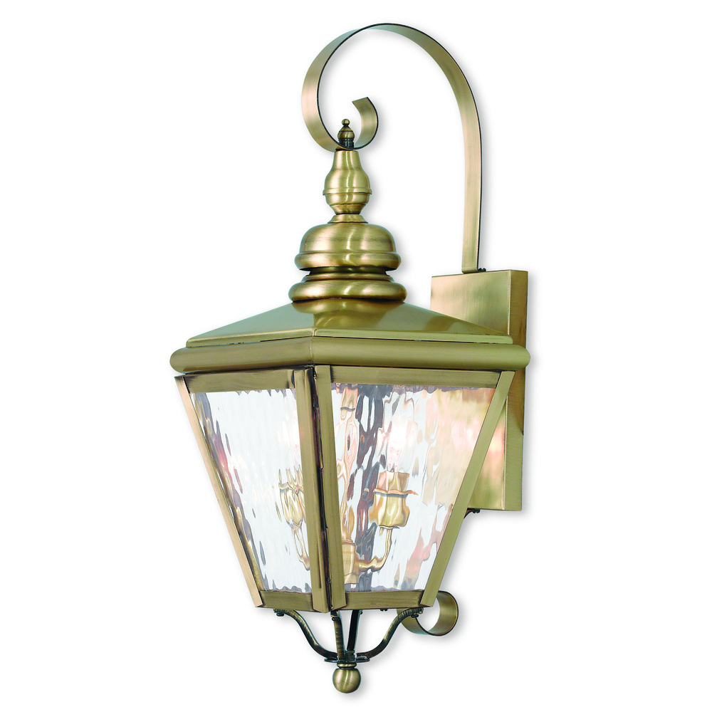 2 Light AB Outdoor Wall Lantern