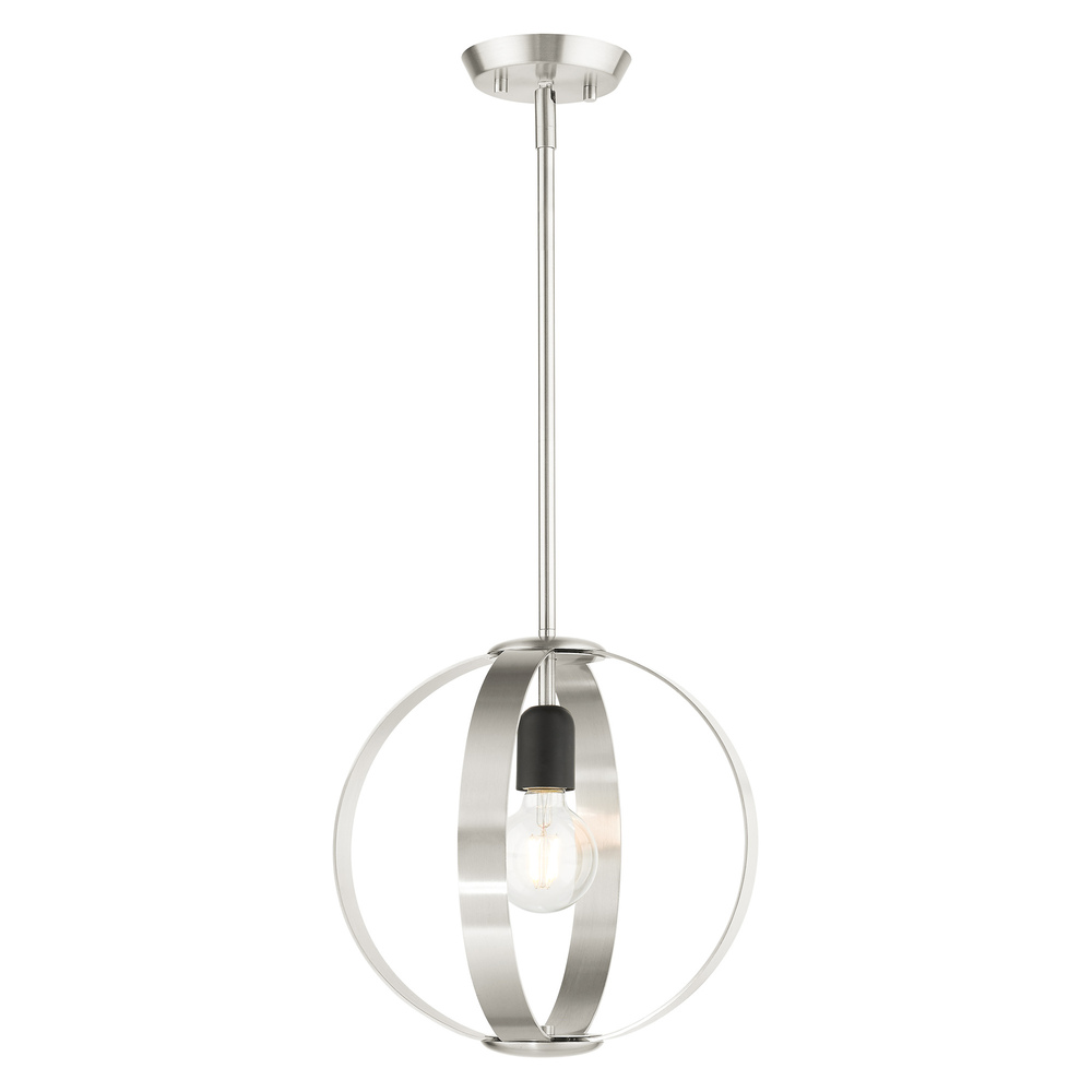 1 Lt Brushed Nickel Pendant