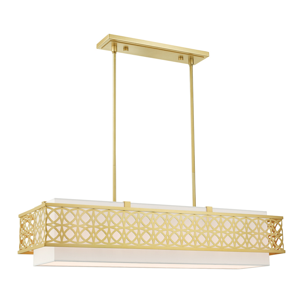 6 Lt Soft Gold Linear Chandelier