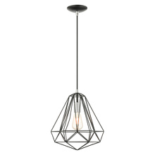 Livex Lighting 41324-68 - 1 Lt Shiny Black Pendant