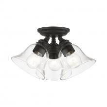 Livex Lighting 46489-04 - 3 Light Black Large Semi-Flush