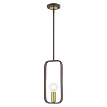 Livex Lighting 49741-07 - 1 Lt Bronze with Antique Brass Accents Pendant