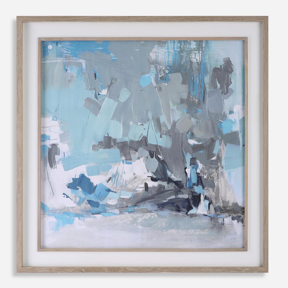 Misty Moonlight Abstract Framed Print