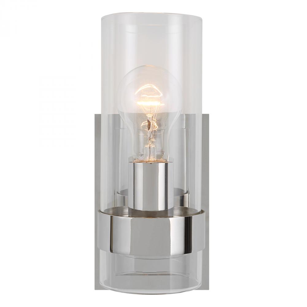 Cardiff Nickel 1 Light Cylinder Sconce