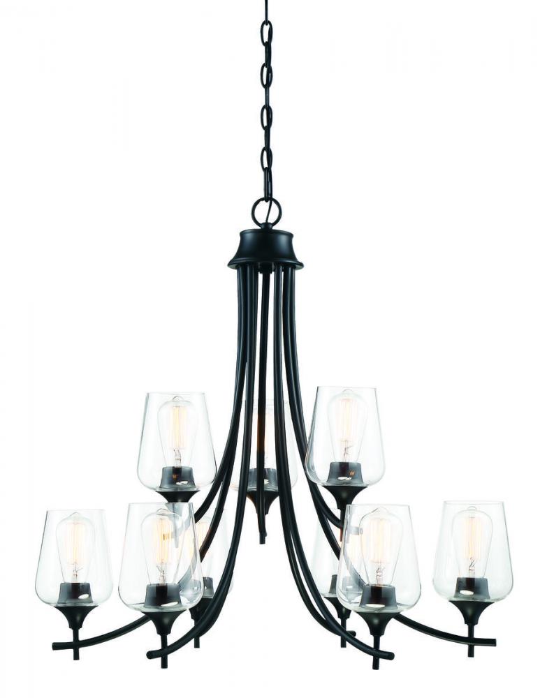 Octave 9-Light Chandelier in Black