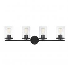  8-8020-4-BK - Marshall 4-Light Bathroom Vanity Light in  Matte Black