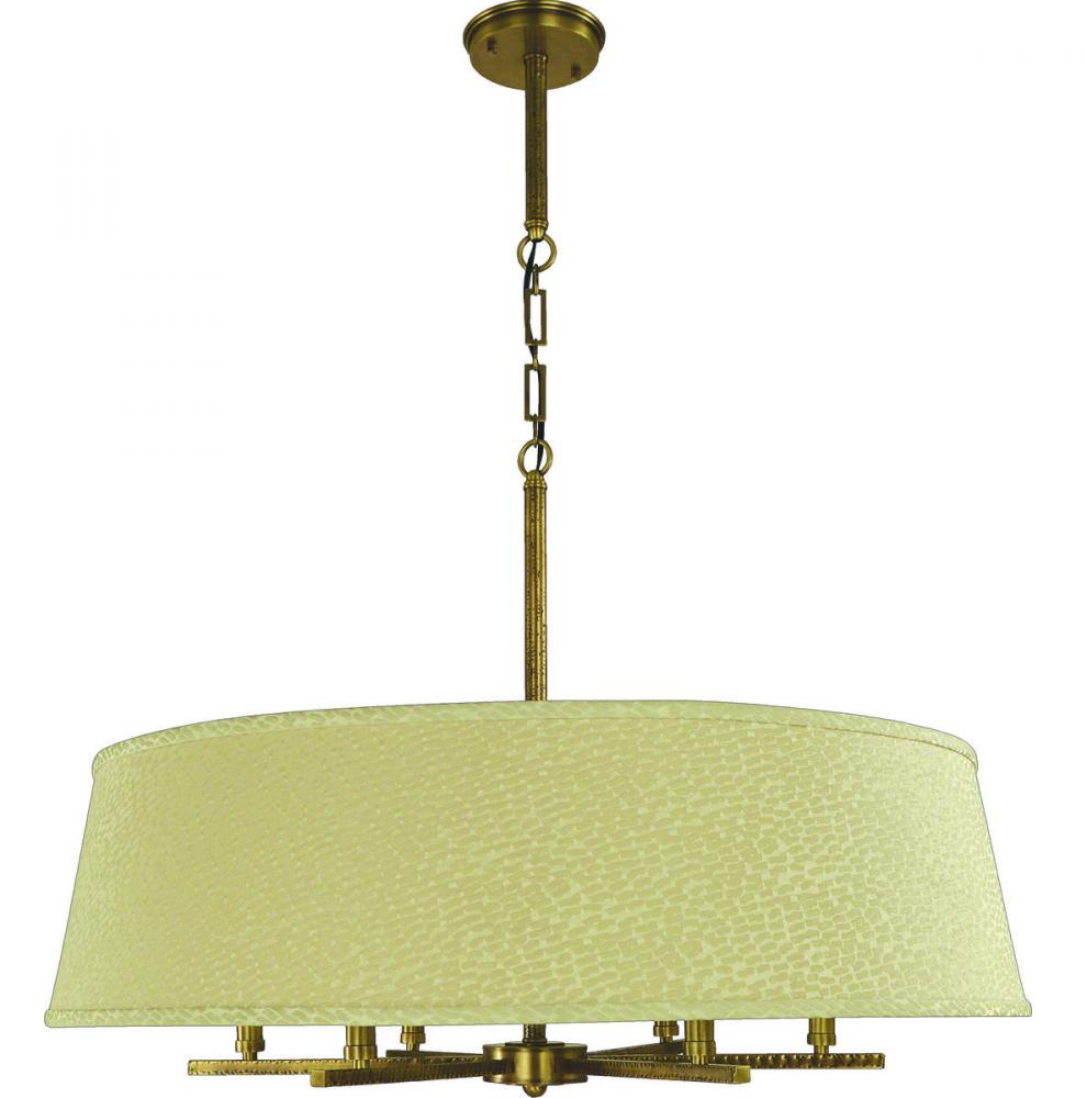 6-LIGHT ANTIQUE BRASS DINING CHANDLIER