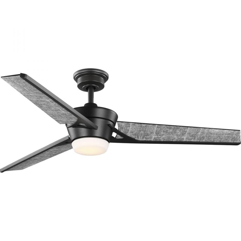 Kasota Collection 56&#34; Three-Blade Charcoal Linen/Graphite Indoor/Outdoor LED DC Motor Modern Cei