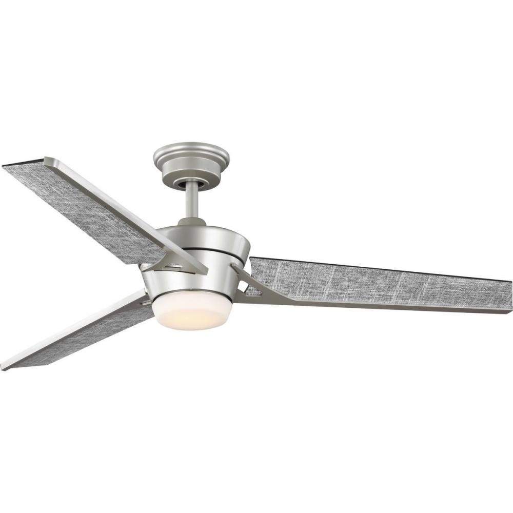 Kasota Collection 56&#34; Three-Blade Charcoal Linen/Painted Nickel Indoor/Outdoor LED DC Motor Mode