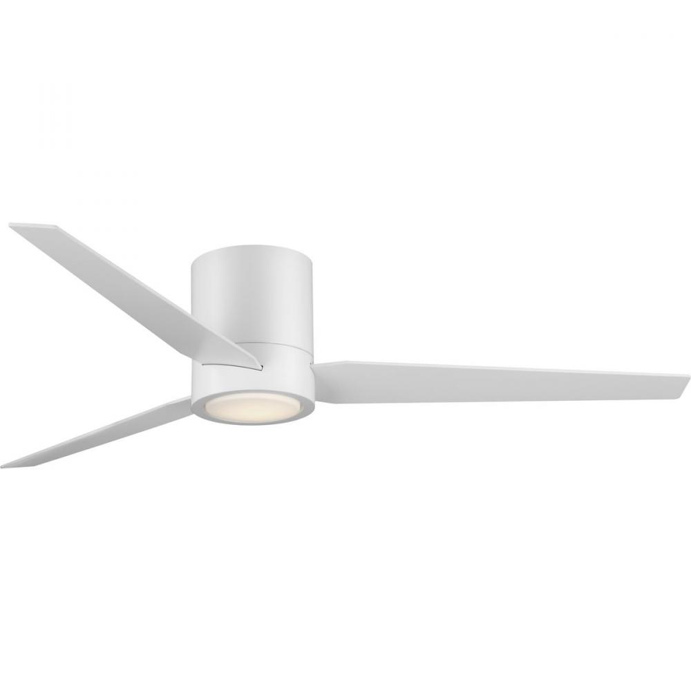 Braden 56&#34; Integrated LED Indoor Satin White Mid-Century Modern Ceiling Fan with Light Kit and W