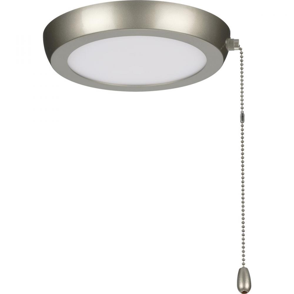 AirPro 7&#34; 1-Light Painted Nickel Edgelit Transitional Ceiling Fan Light Kit and Opal Shade