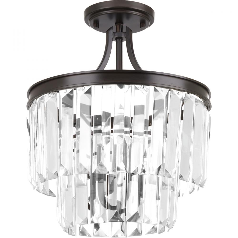 Glimmer Collection Three-Light 15-1/2&#34; Semi-Flush Convertible