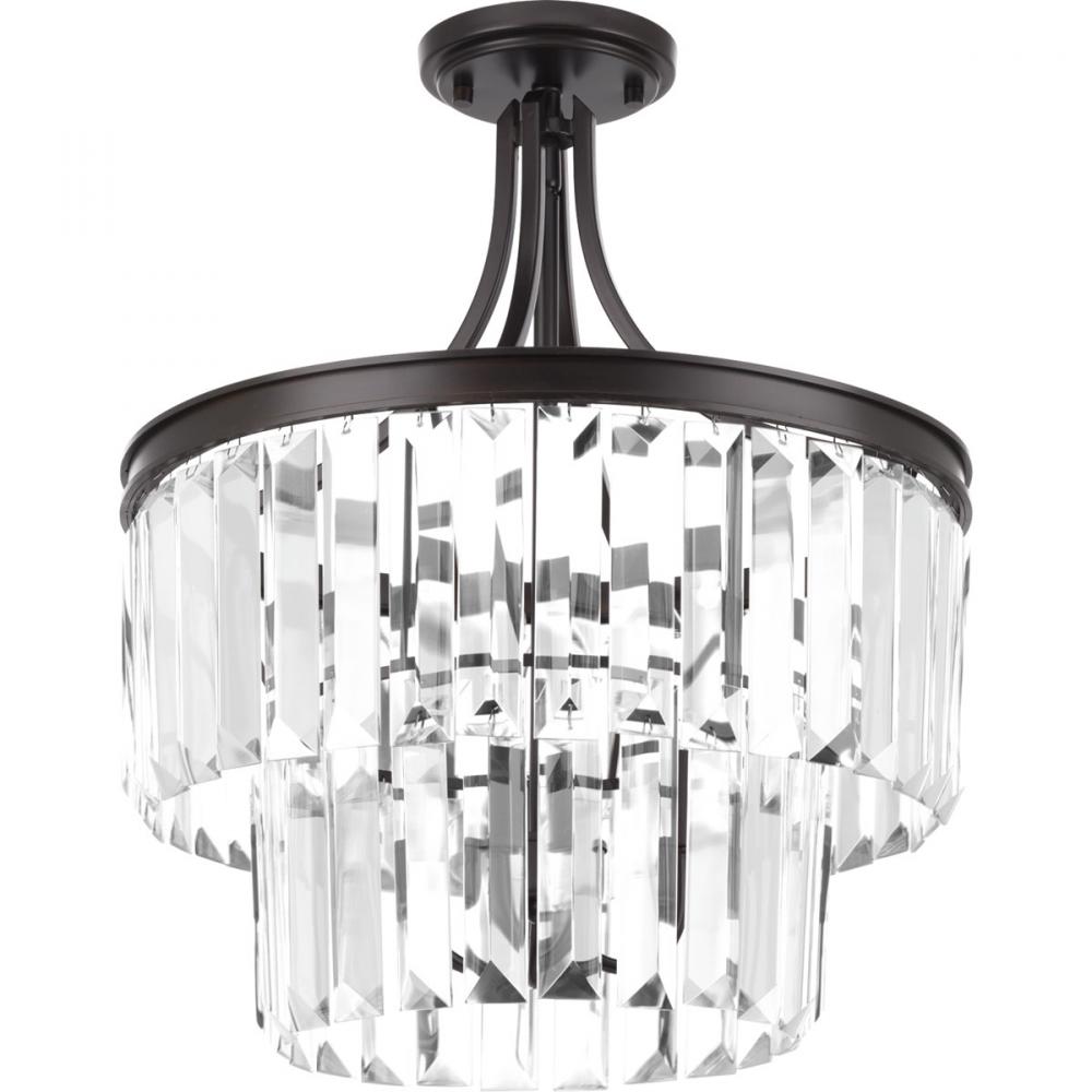 Glimmer Collection Three-Light 19&#34; Semi-Flush Convertible