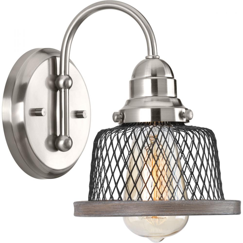 Tilley Collection One-Light Brushed Nickel Coastal Bath Vanity Light