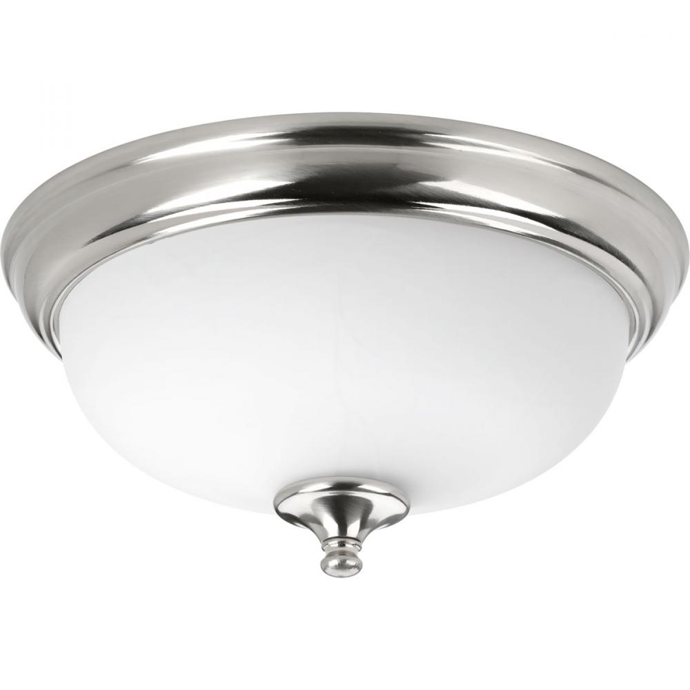 One-Light 13&#34; LED Alabaster Glass Flush Mount