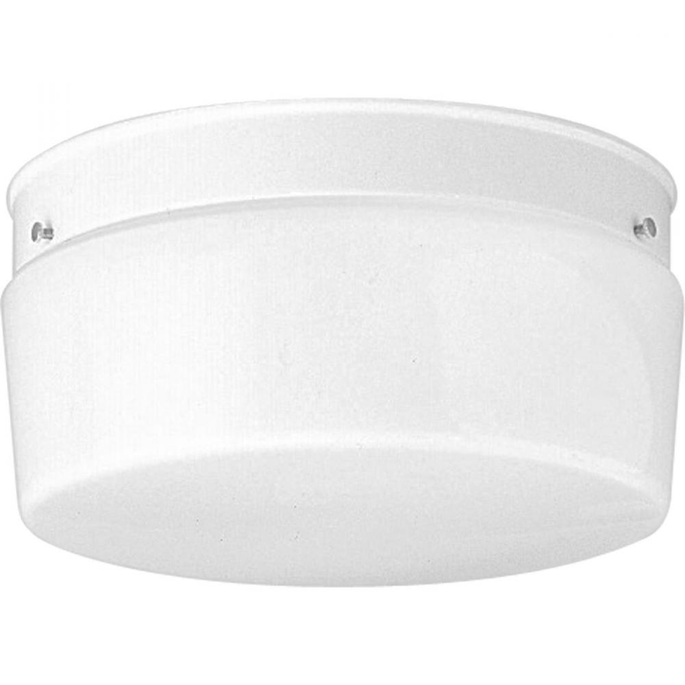 Two-Light White Glass 10-3/4&#34; Close-to-Ceiling