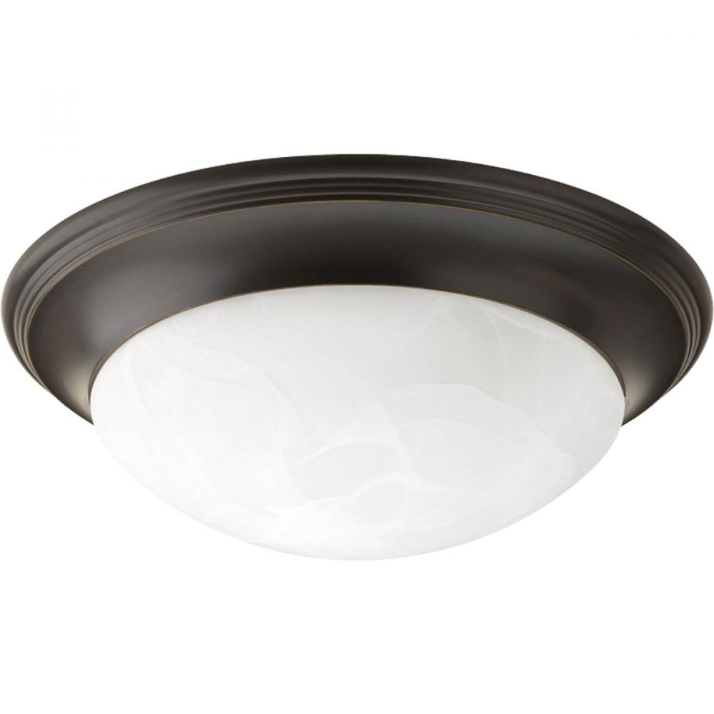 Three-Light Alabaster Glass 16-5/8&#34; Close-to-Ceiling