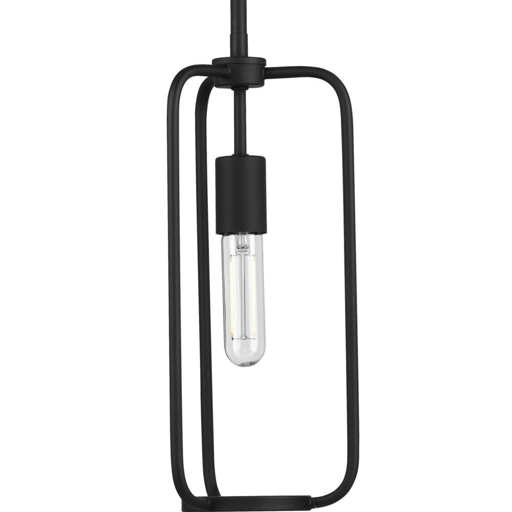 Bonn Collection One-Light Matte Black Farmhouse Pendant Light