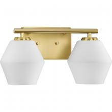 Progress P300431-191 - Copeland Collection Two-Light Brushed Gold Vanity Mid-Century Modern Vanity Light