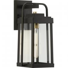 Progress P560286-020 - Walcott Collection One-Light Antique Bronze with Brasstone Accents Clear Glass Transitional Outdoor