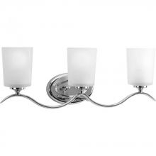  P2020-15 - Inspire Collection Three-Light Polished Chrome Etched Glass Traditional Bath Vanity Light