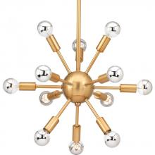 Progress P400040-109 - Ion Collection Twelve-Light Brushed Bronze Mid-Century Modern Chandelier Light