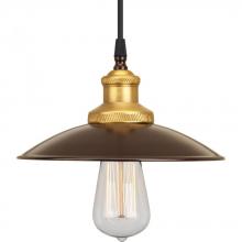 Progress P5161-20 - Archives Collection One-Light Antique Bronze Brass Paint Inside Metal Shade Farmhouse Mini-Pendant L