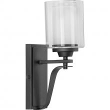 Progress P300120-143 - Kene Collection One-Light Graphite Clear Glass Craftsman Bath Vanity Light