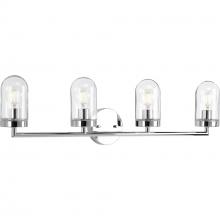  P300177-015 - Signal Collection Four-Light Polished Chrome Clear Glass Coastal Bath Vanity Light