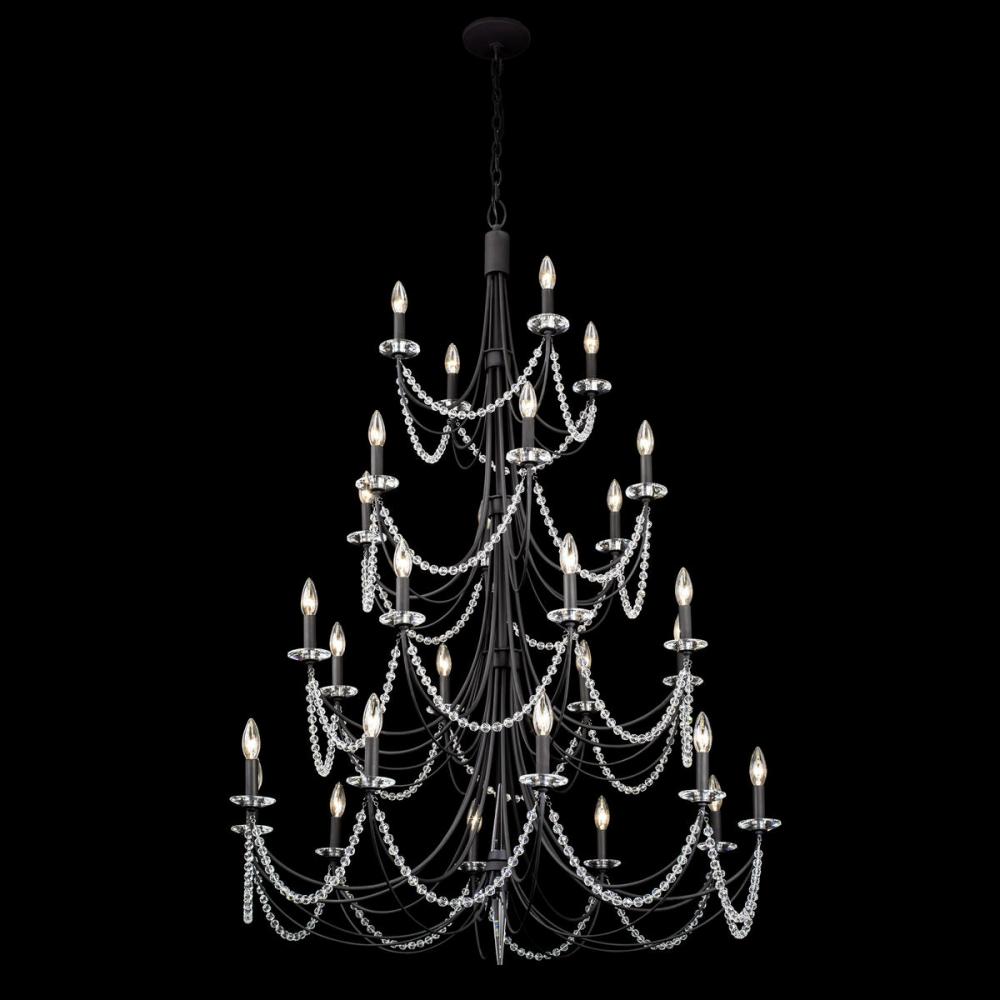 Brentwood 28-Lt 4-Tier Chandelier - Carbon Black