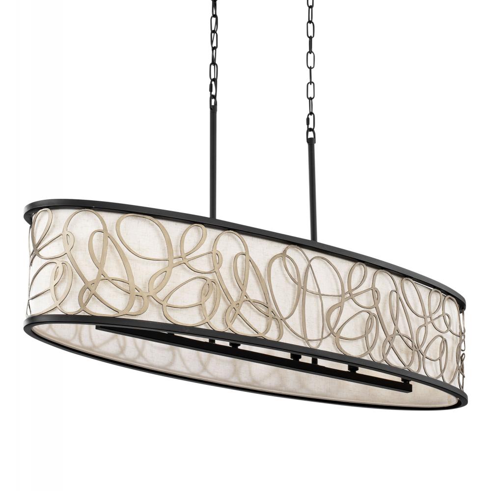 Scribble 6-Lt Linear Pendant - Matte Black/Artifact