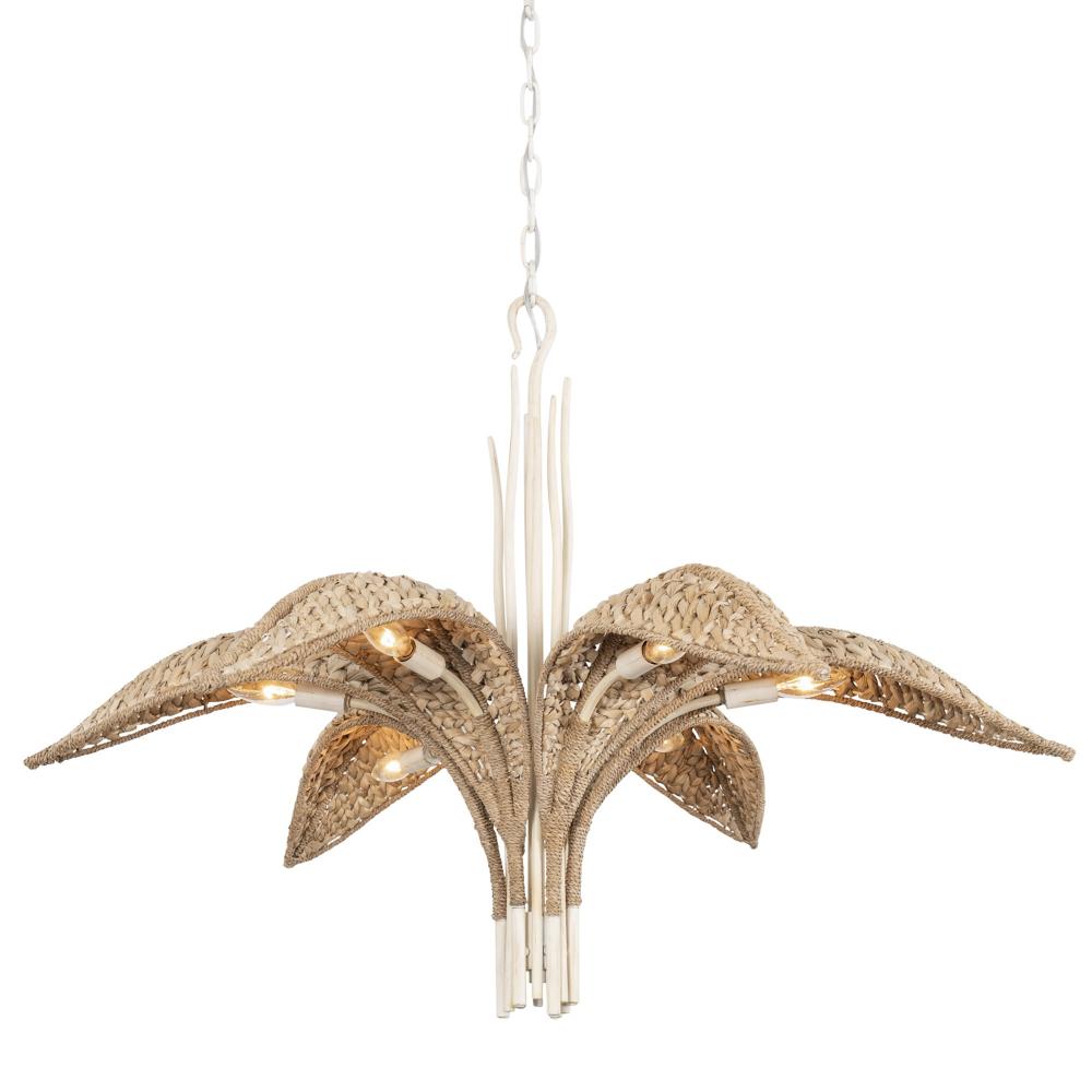 Century Palm 6-Lt Chandelier - Country White