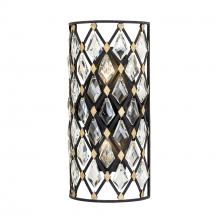 Varaluz 345W02SCBHG - Windsor 2-Lt Crystal Sconce - Carbon/Havana Gold