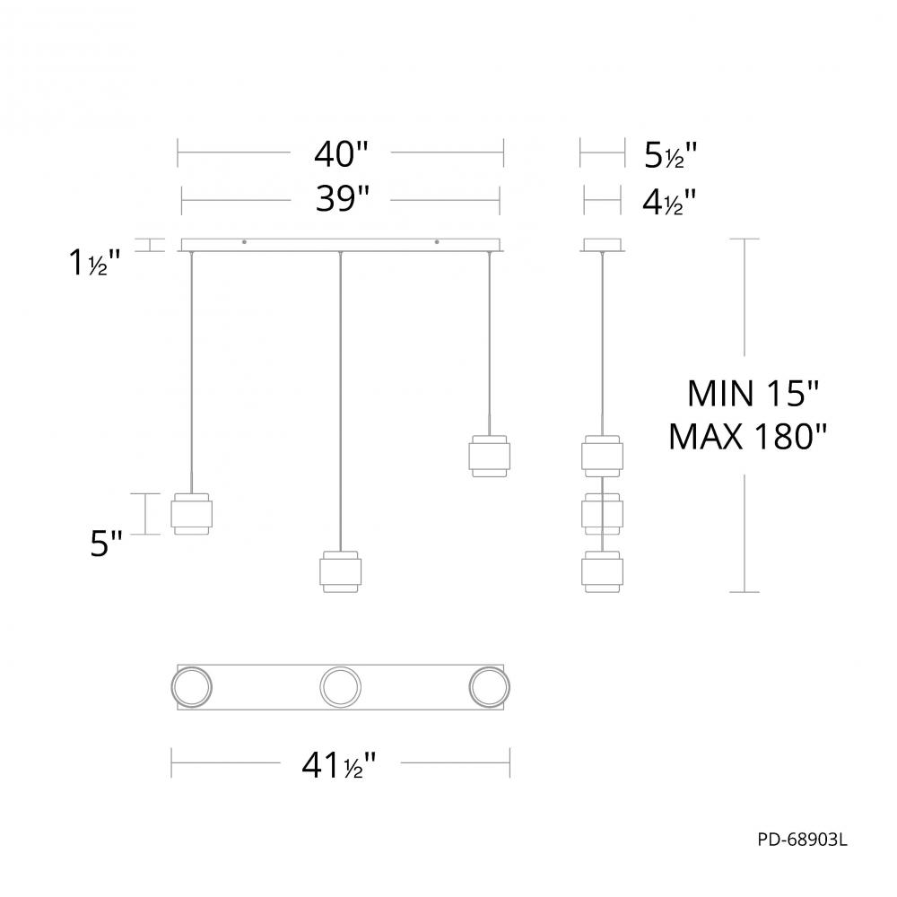 Banded Chandelier Light